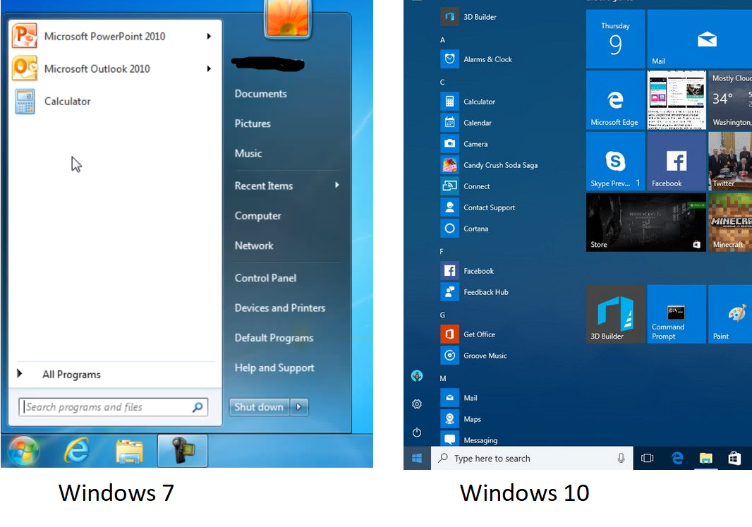 start menu windows
